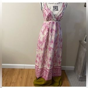 Pure Silk Ann Loft Criss-Cross Maxi Dress
